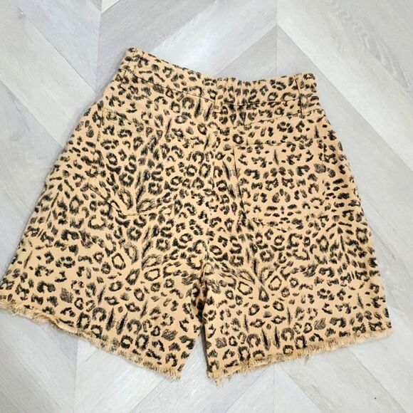 Free people we the free leopard print raw hem high waist short size 26 - Picture 6 of 8